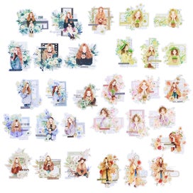 Listing 8 of 10 for 6 Pack Scrapbook Kit Literature Inspired Journaling Stickers Waterproof Scrap