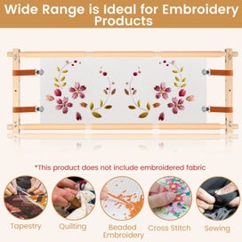 Listing 8 of 10 for Embroidery Scroll Frame Wooden Cross Stitch Scroll Frame Rotated Needlepoint