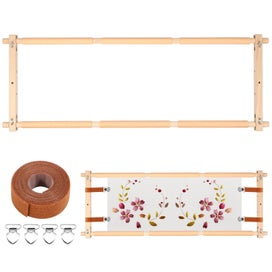 Listing 4 of 10 for Embroidery Scroll Frame Wooden Cross Stitch Scroll Frame Rotated Needlepoint
