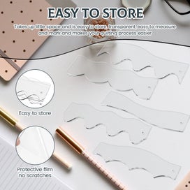 Listing 4 of 11 for 5 pcs Wave Edge Quilting Ruler and Templates Acrylic Quilting Templates Free