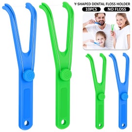 Listing 2 of 7 for 10Pcs Dental Floss Holder Y Shape Plastic Dental Floss Rack Reusable Floss Pi