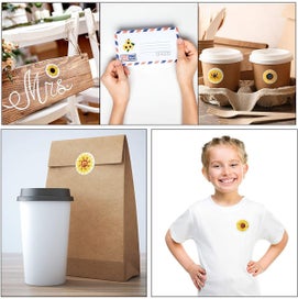 Listing 2 of 8 for 500Pcs/Roll Sunflower Stickers 1.5 Inch Sunflower Label with 8 Sunflower Patt