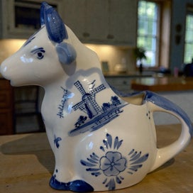 Listing 1 of 5 for Authentic Delft Netherlands Blue & White Cow Pitcher