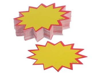 Listing 4 of 9 for 200 Pcs Erase Sale Tags Price Label For Stores Emblems Fundraising Burst Signs