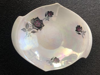 Listing 3 of 20 for Royal Winton Grimwades Red & Black Rose Dish, Vintage, RARE PATTERN