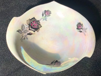 Listing 10 of 20 for Royal Winton Grimwades Red & Black Rose Dish, Vintage, RARE PATTERN