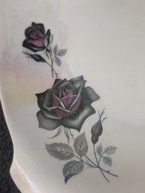 Listing 14 of 20 for Royal Winton Grimwades Red & Black Rose Dish, Vintage, RARE PATTERN