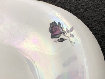 Listing 15 of 20 for Royal Winton Grimwades Red & Black Rose Dish, Vintage, RARE PATTERN