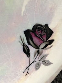 Listing 16 of 20 for Royal Winton Grimwades Red & Black Rose Dish, Vintage, RARE PATTERN