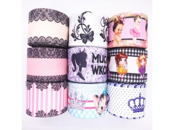 Listing 3 of 10 for 5 Yards 1" 25mm 1-1/2" 38mm Cartoon Printed Grosgrain Ribbons DIY Hair Bows