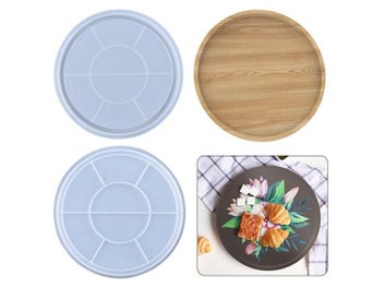 Listing 4 of 10 for Diy Crystal Glue Mold Round Fruit Dessert Storage Tray Silicone Mold DIY