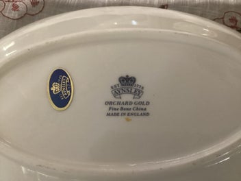 Listing 5 of 6 for Aynsley Orchid fruit oval plate scalloped edge gold trim