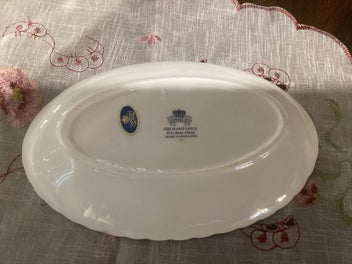 Listing 6 of 6 for Aynsley Orchid fruit oval plate scalloped edge gold trim