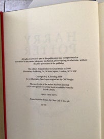 Listing 10 of 18 for Harry Potter; Complete Set, Genuine, Gold Foil Deluxe First Editions On Offer.