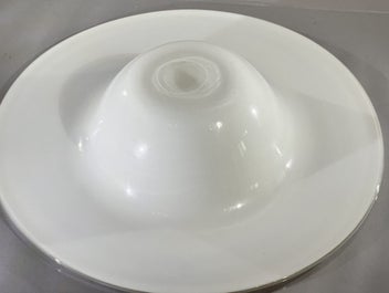 Listing 2 of 8 for MARCH SALE>> Oversized Vintage Unsigned Studio Art Glass Swirl Centrepiece Bowl