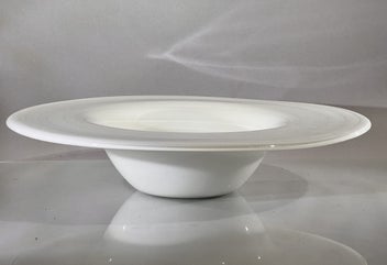 Listing 3 of 8 for MARCH SALE>> Oversized Vintage Unsigned Studio Art Glass Swirl Centrepiece Bowl