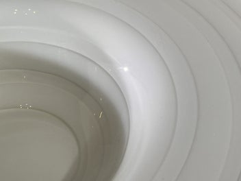 Listing 5 of 8 for MARCH SALE>> Oversized Vintage Unsigned Studio Art Glass Swirl Centrepiece Bowl