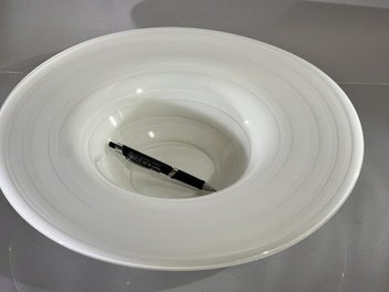 Listing 6 of 8 for MARCH SALE>> Oversized Vintage Unsigned Studio Art Glass Swirl Centrepiece Bowl