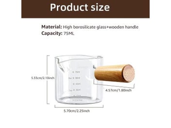 Listing 3 of 3 for 75ml Heat-resisting Glass Espresso Measuring Cup Double/Single Mouth With