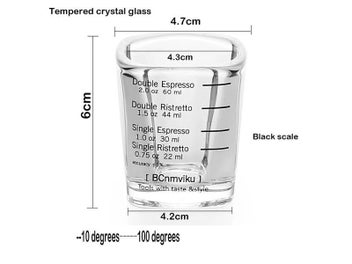 Listing 3 of 3 for Leeseph Glass Coffee Measuring Cup With Scale For Bmviku Espresso Shot Glasses