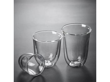 Listing 3 of 3 for Double Wall Glass Cup Transparent Clear Heat Resistant Tea Drink Cups Mini