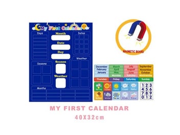 Listing 3 of 9 for Kids Magnetic Calendar Month Date Day Season Weather Learning Chart Board Early