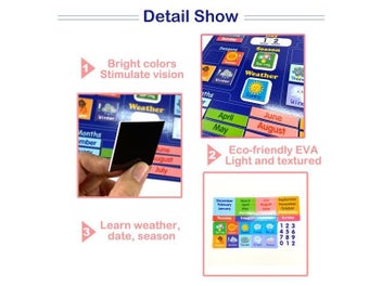 Listing 5 of 9 for Kids Magnetic Calendar Month Date Day Season Weather Learning Chart Board Early