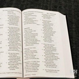 Listing 4 of 8 for NKJV, Pew Bible, Large Print, Hardcover, Blue, Red Letter Edition, Comfort