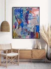 Listing 3 of 8 for ORIGINAL ACRYLIC MIXED MEDIA ABSTRACT PAINTING - Bad Translation