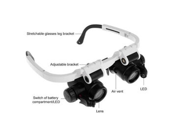 Listing 3 of 9 for 2XLED Watch Jeweler Repair Magnifier Head-Mounted Headband Adjustable