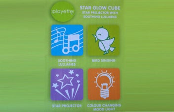 Listing 3 of 3 for Playette Baby Toddler 10.8cm Star Glow Cube Sleeping Lullaby w Auto-Off Timer