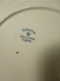 Listing 2 of 2 for Large 27cm Johnson Bros "Victorian" Plate - Cobalt Blue & Gold Lace