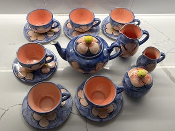 Listing 5 of 7 for Stunning Christine Harris (NZ) Tea Set in Floral Cobalt & Violet