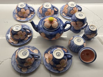 Listing 6 of 7 for Stunning Christine Harris (NZ) Tea Set in Floral Cobalt & Violet