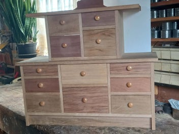 Listing 2 of 3 for SET OF 12 DRAWERS 2 TIER SOLID WOOD CABINET, BRAND NEW, ONE OFF,GREAT FOR SEWERS