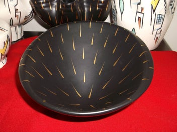 Listing 10 of 14 for Beswick Tripod Jetsons bowl Black Gold Rain 1950's