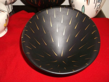 Listing 11 of 14 for Beswick Tripod Jetsons bowl Black Gold Rain 1950's
