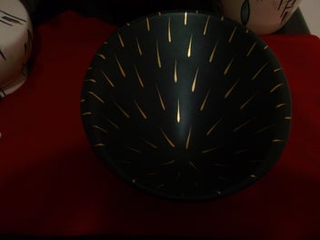 Listing 12 of 14 for Beswick Tripod Jetsons bowl Black Gold Rain 1950's