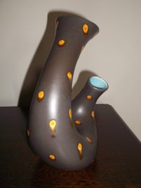 Listing 12 of 20 for Beswick Chocolate Turquoise twin twist neck 1950s Retro vase