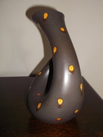 Listing 13 of 20 for Beswick Chocolate Turquoise twin twist neck 1950s Retro vase