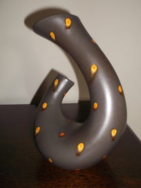 Listing 14 of 20 for Beswick Chocolate Turquoise twin twist neck 1950s Retro vase