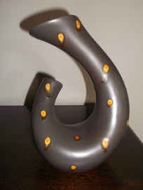 Listing 15 of 20 for Beswick Chocolate Turquoise twin twist neck 1950s Retro vase