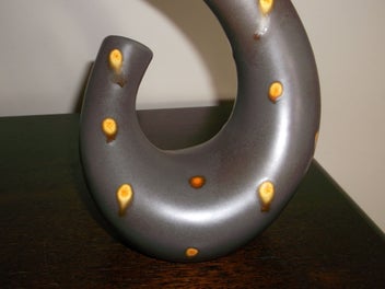 Listing 16 of 20 for Beswick Chocolate Turquoise twin twist neck 1950s Retro vase