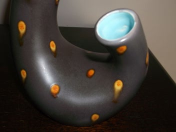 Listing 17 of 20 for Beswick Chocolate Turquoise twin twist neck 1950s Retro vase
