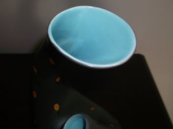 Listing 18 of 20 for Beswick Chocolate Turquoise twin twist neck 1950s Retro vase