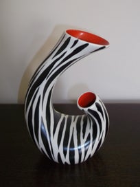 Listing 2 of 18 for Beswick Zebra Red twin twist neck 1950s Retro vase