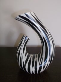 Listing 6 of 18 for Beswick Zebra Red twin twist neck 1950s Retro vase