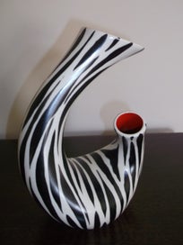 Listing 9 of 18 for Beswick Zebra Red twin twist neck 1950s Retro vase