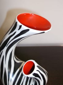 Listing 12 of 18 for Beswick Zebra Red twin twist neck 1950s Retro vase