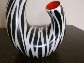 Listing 13 of 18 for Beswick Zebra Red twin twist neck 1950s Retro vase